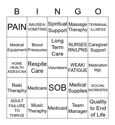 VITAS BINGO Card