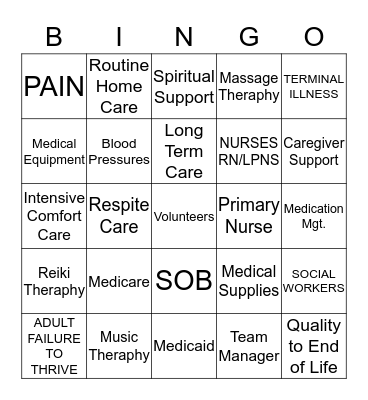 VITAS BINGO Card