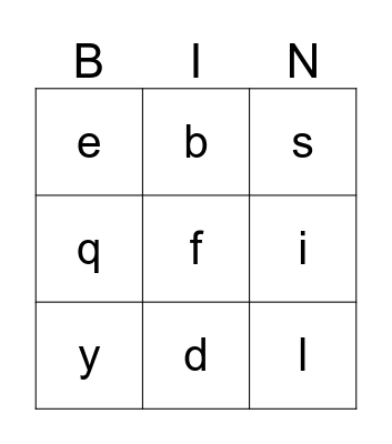 Alphabet BINGO Card