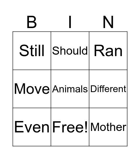 Bingo! Bingo Card