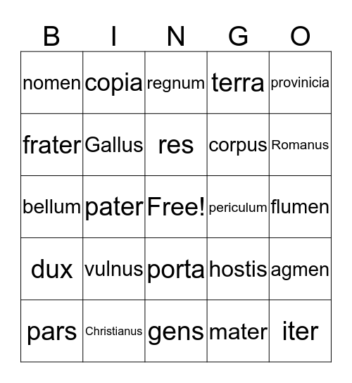 Unit 1 Review Bingo Card