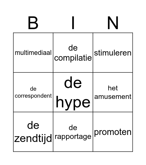 les 1 Bingo Card