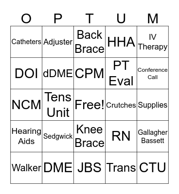 OPTUM BINGO Card