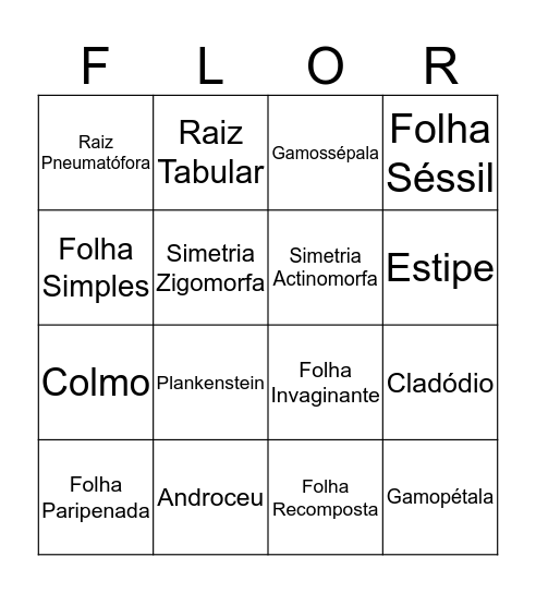 Bingotânica Bingo Card