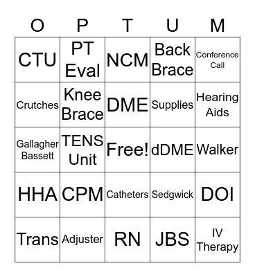 OPTUM BINGO Card