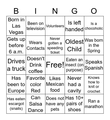 RESTORED Bingo Card