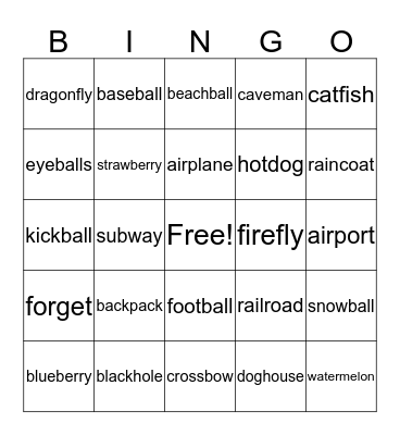 Number Bingo Card