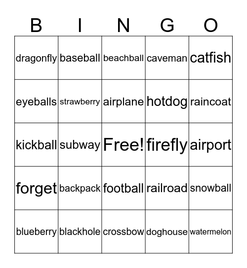 Number Bingo Card