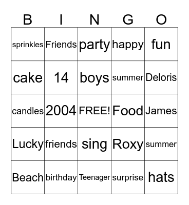 CULLEN'S BIRTHDAY BINGO Card