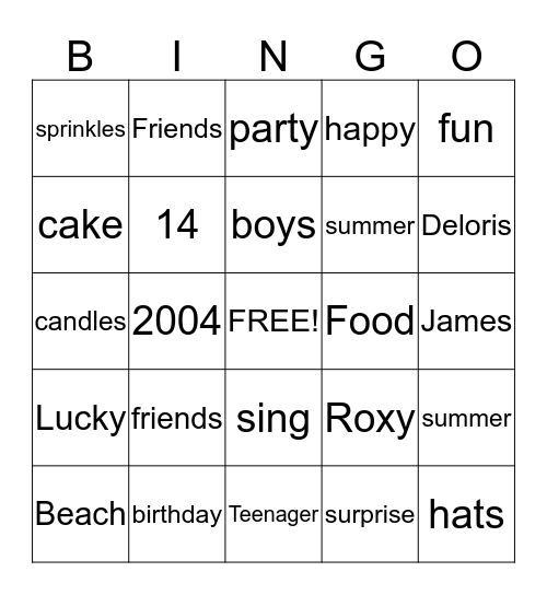 CULLEN'S BIRTHDAY BINGO Card