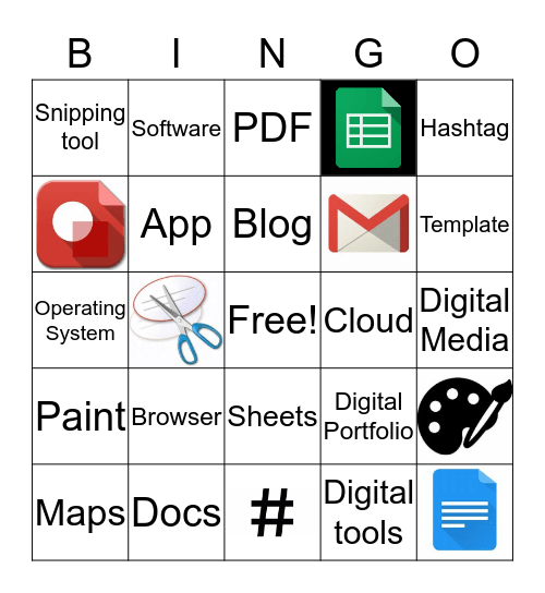 Digital Tools Bingo Card