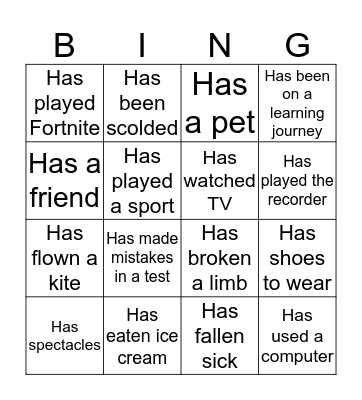 The Gratitude Card Bingo Card