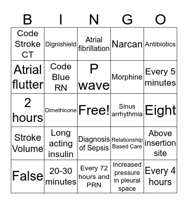 PCU Bingo Card