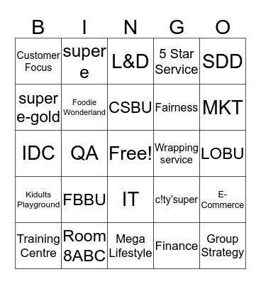 CSG - 2018 Staff Forum (Office) Bingo Card