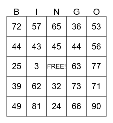 Addition and Subtraction with Regrouping Bingo Card