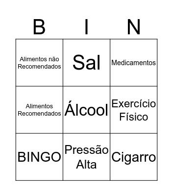 BINGO DA MELHOR IDADE Bingo Card