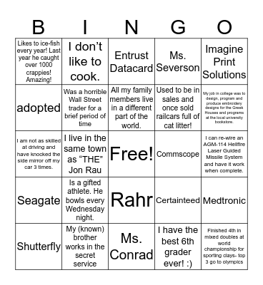 Manufacturing Day Bingo Card