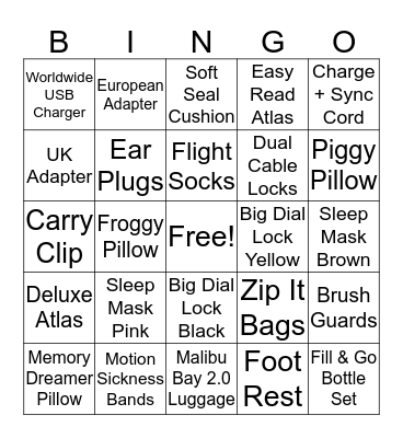 Go Travel Sales Contest Bingo Card