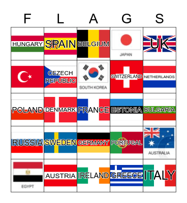 FLAGS Bingo Card