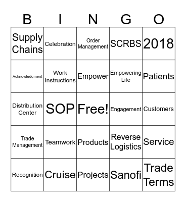 Customer Service Week 2018 Bingo Card