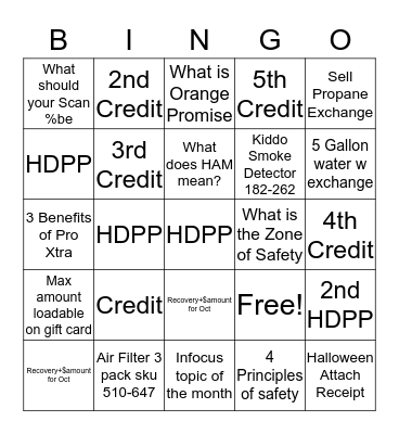 CAM + Friends Bingo Card