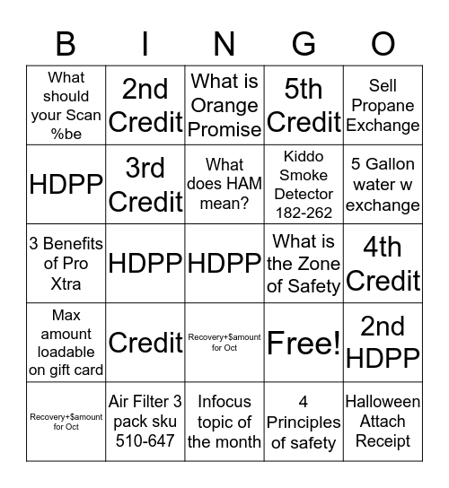 CAM + Friends Bingo Card