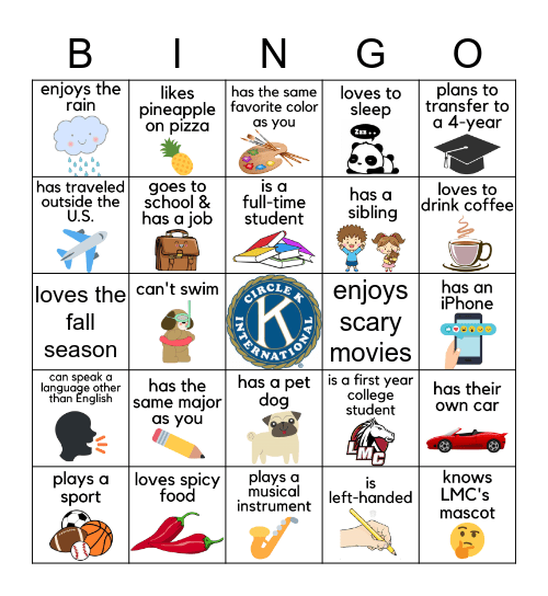 Los Medanos Circle K Bingo! Bingo Card