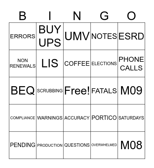 A Day In The Life Of AEP Bingo Card