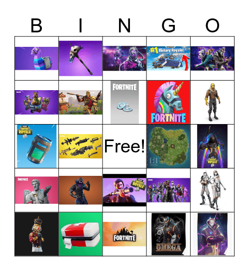 Fortnite Bingo Card