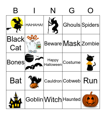 Goblin, Ghosts and Ghouls Bingo Card