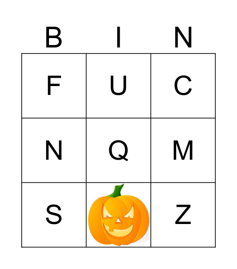 Alphabet Bingo Card