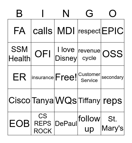 SSM HEALTH CS WEEK Bingo Card