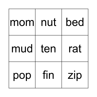 Bingo Bongo Bingo Card
