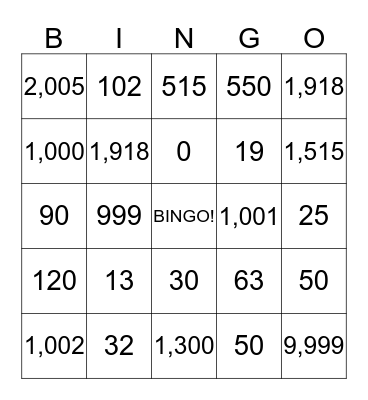 MATHS IN ENGLISH Bingo Card