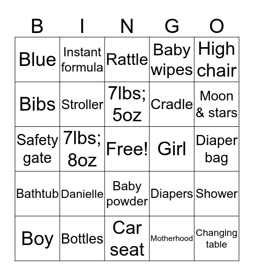 Fall in Love with Baby Underwood Bingo Card
