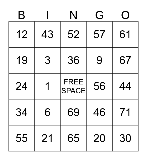 CSW BINGO Card