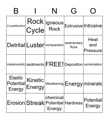 Science Bingo Card