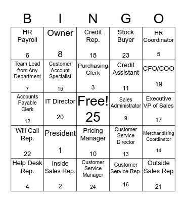 S&S BINGO  Bingo Card