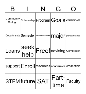 COMPLETE BINGO Card