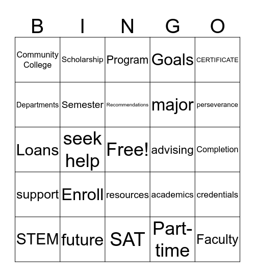 COMPLETE BINGO Card