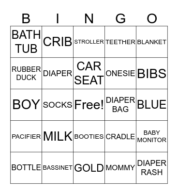 Baby Amir Bingo Card