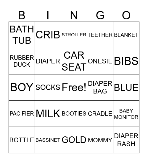 Baby Amir Bingo Card