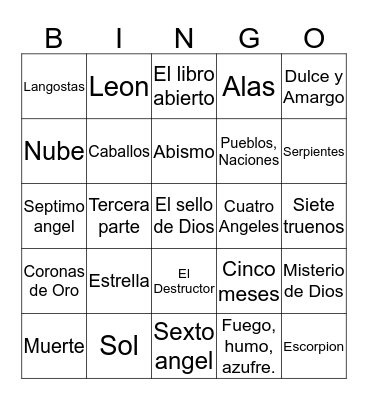 Apocalpsis 9-10 Bingo Card