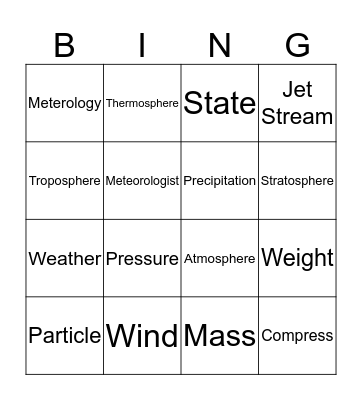 WW Investigation 1 Vocab Bingo Card