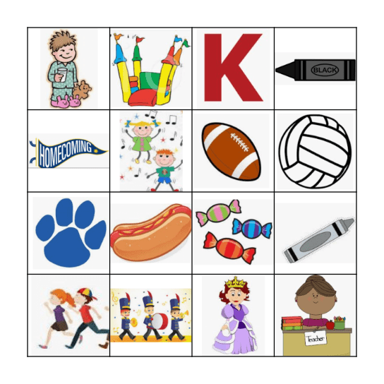 Homecoming Bingo Card