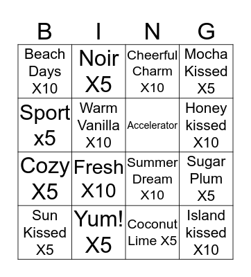 Mystic Scents! Bingo Card