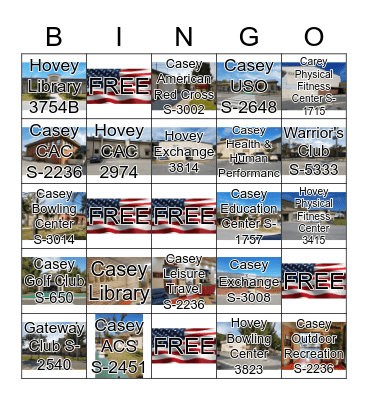 Casey and Hovey Discovery BINGO Card