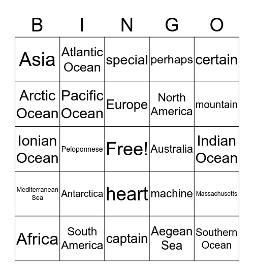 Jaxon's Spelling Words 9/18 Bingo Card