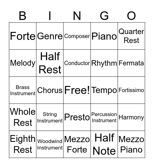 Mr. Gilbert 4th Grade Bingo Card