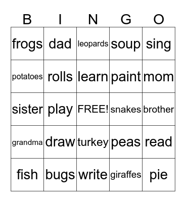Bingo Card
